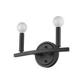 Two Light Matte Black Wall Sconce - Homeroots - Flyclothing LLC