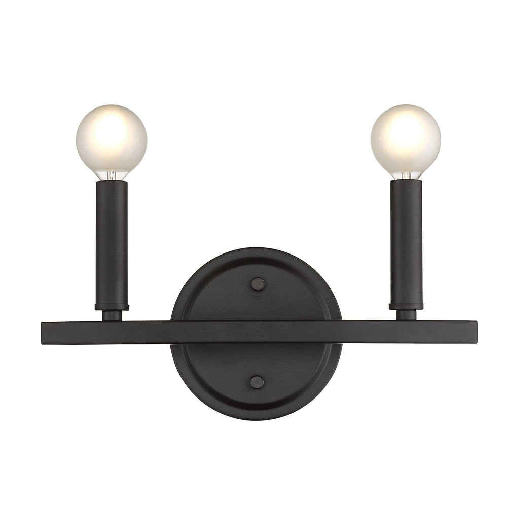 Two Light Matte Black Wall Sconce - Homeroots - Flyclothing LLC