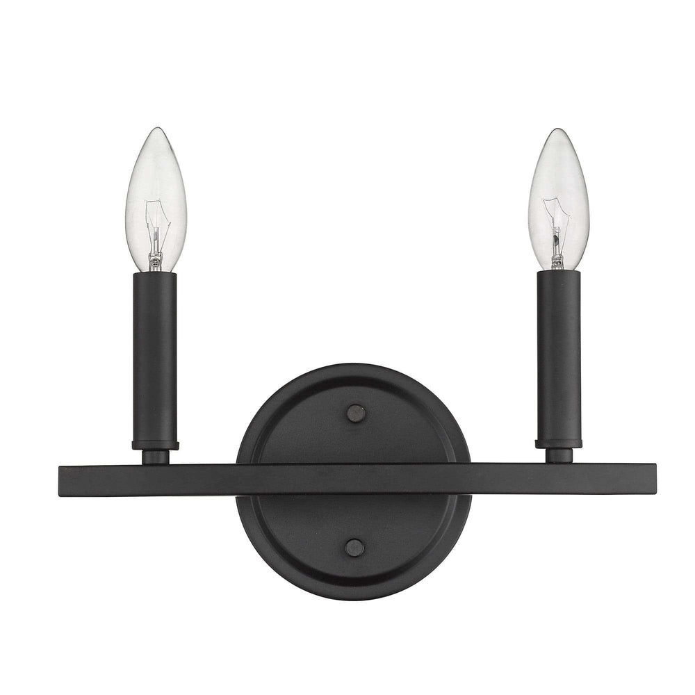 Two Light Matte Black Wall Sconce - Homeroots - Flyclothing LLC