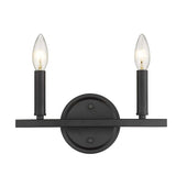Two Light Matte Black Wall Sconce - Homeroots - Flyclothing LLC