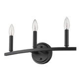 Three Light Matte Black Wall Sconce - Homeroots - Flyclothing LLC