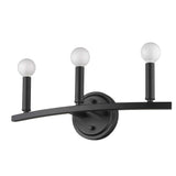 Three Light Matte Black Wall Sconce - Homeroots - Flyclothing LLC