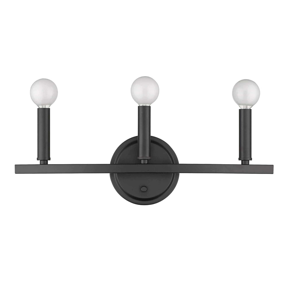 Three Light Matte Black Wall Sconce - Homeroots - Flyclothing LLC