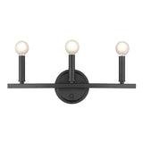 Three Light Matte Black Wall Sconce - Homeroots - Flyclothing LLC