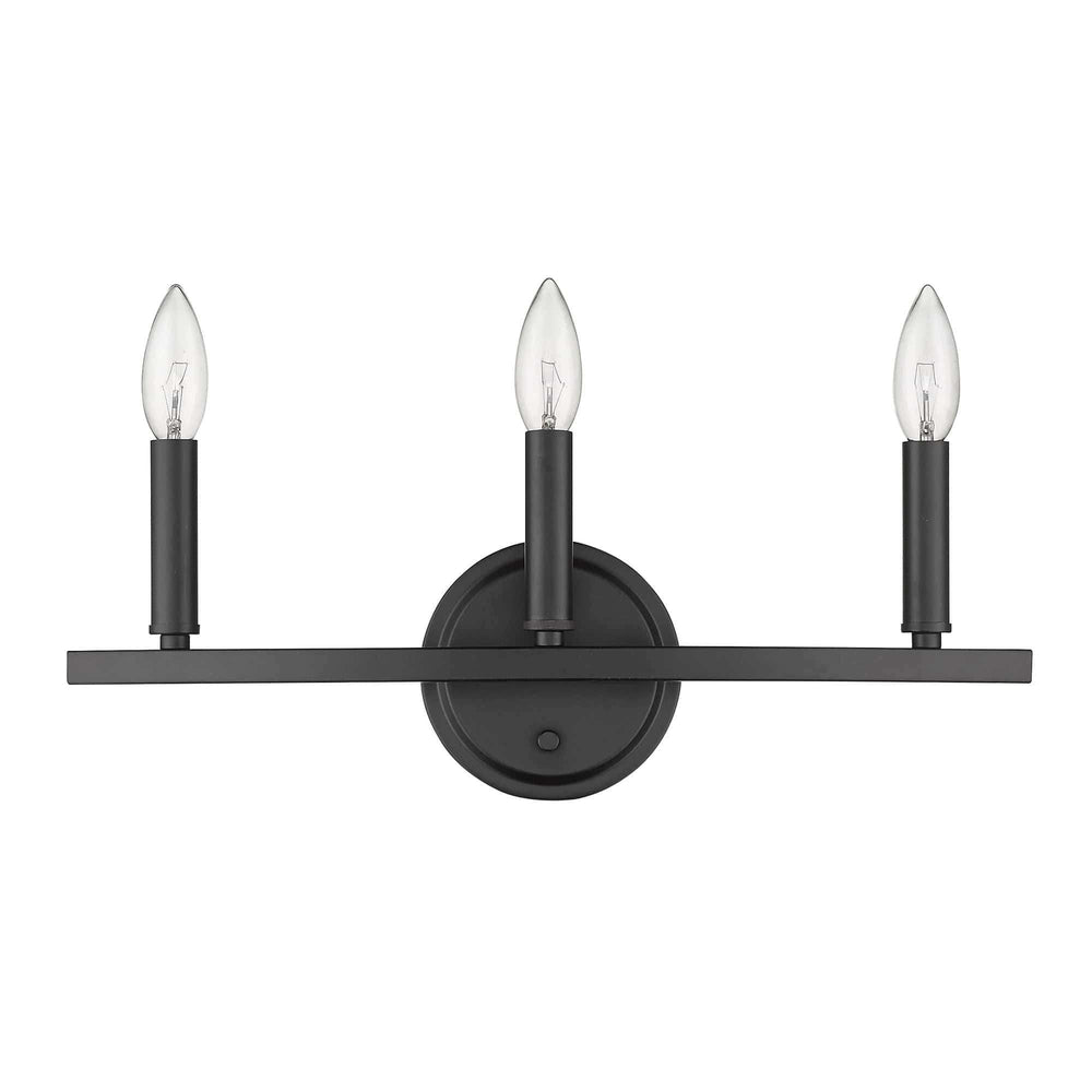 Three Light Matte Black Wall Sconce - Homeroots - Flyclothing LLC