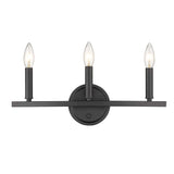 Three Light Matte Black Wall Sconce - Homeroots - Flyclothing LLC