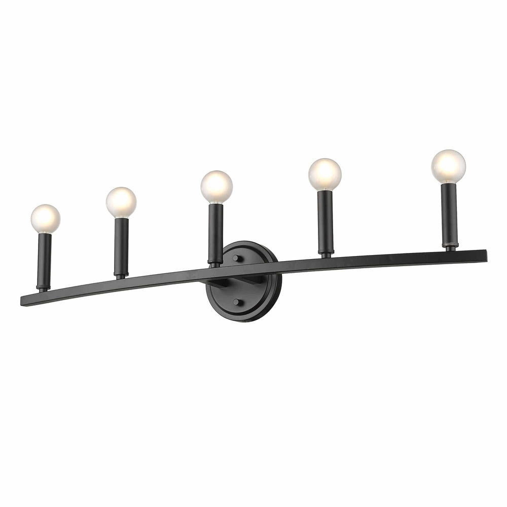Sawyer 5-Light Matte Black Vanity - Homeroots - Flyclothing LLC