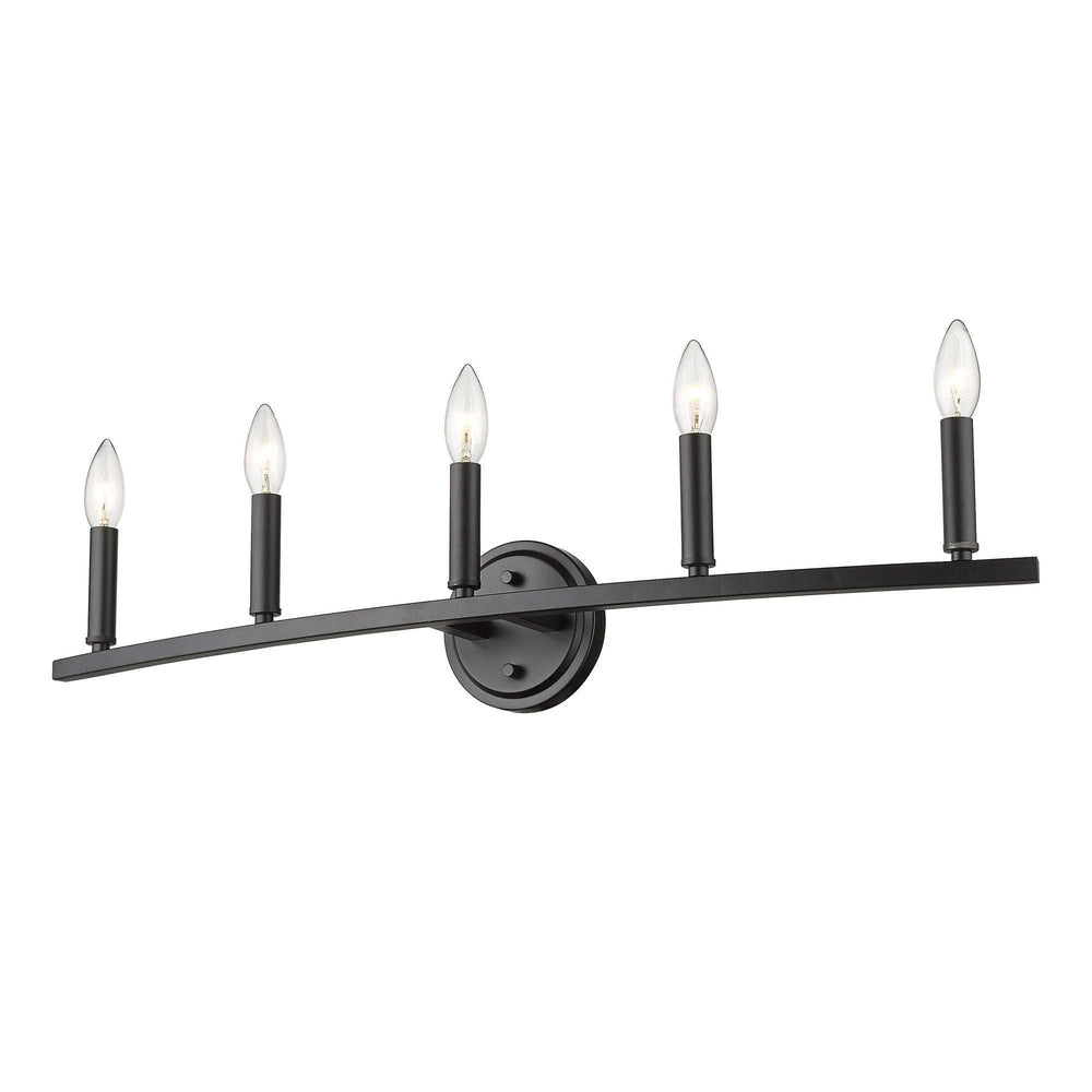 Sawyer 5-Light Matte Black Vanity - Homeroots - Flyclothing LLC