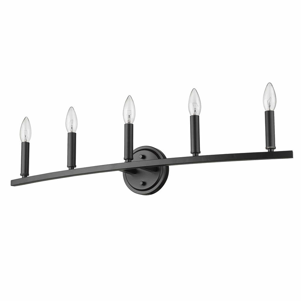 Sawyer 5-Light Matte Black Vanity - Homeroots - Flyclothing LLC