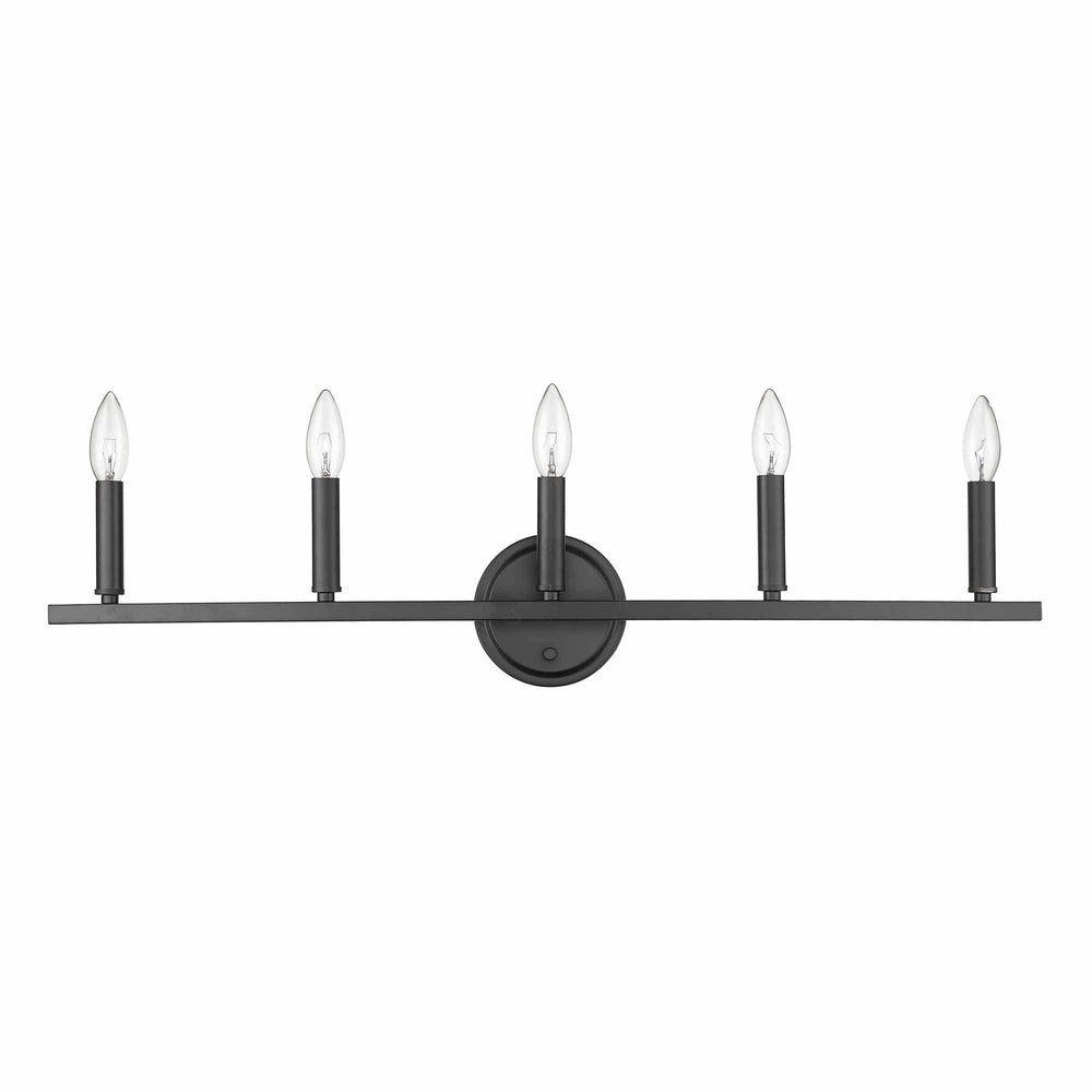 Sawyer 5-Light Matte Black Vanity - Homeroots - Flyclothing LLC