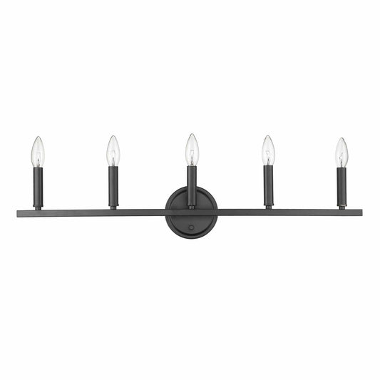 Sawyer 5-Light Matte Black Vanity - Homeroots - Flyclothing LLC