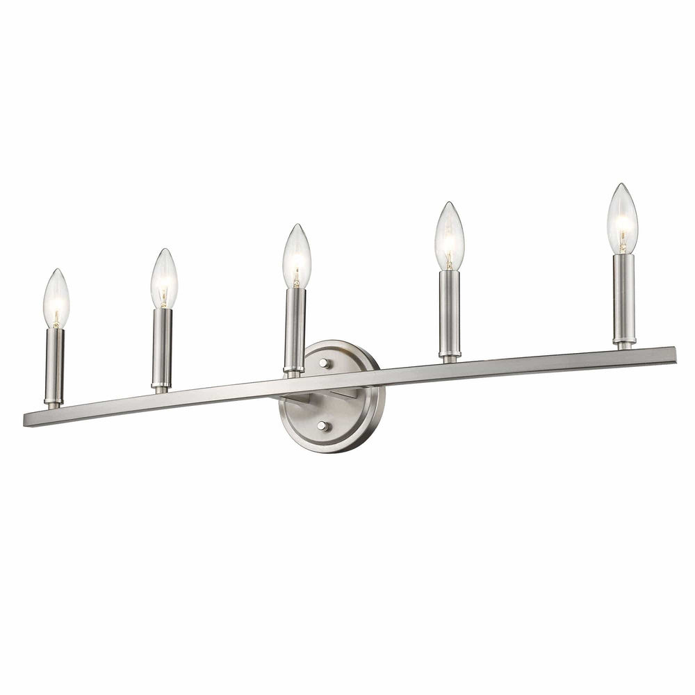 Sawyer 5-Light Satin Nickel Vanity - Homeroots - Flyclothing LLC