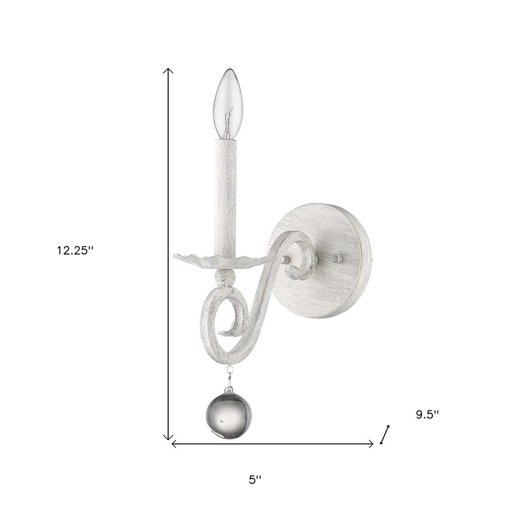 Modern Farmhouse Rustic White and Crystal Wall Sconce - Homeroots - Flyclothing LLC