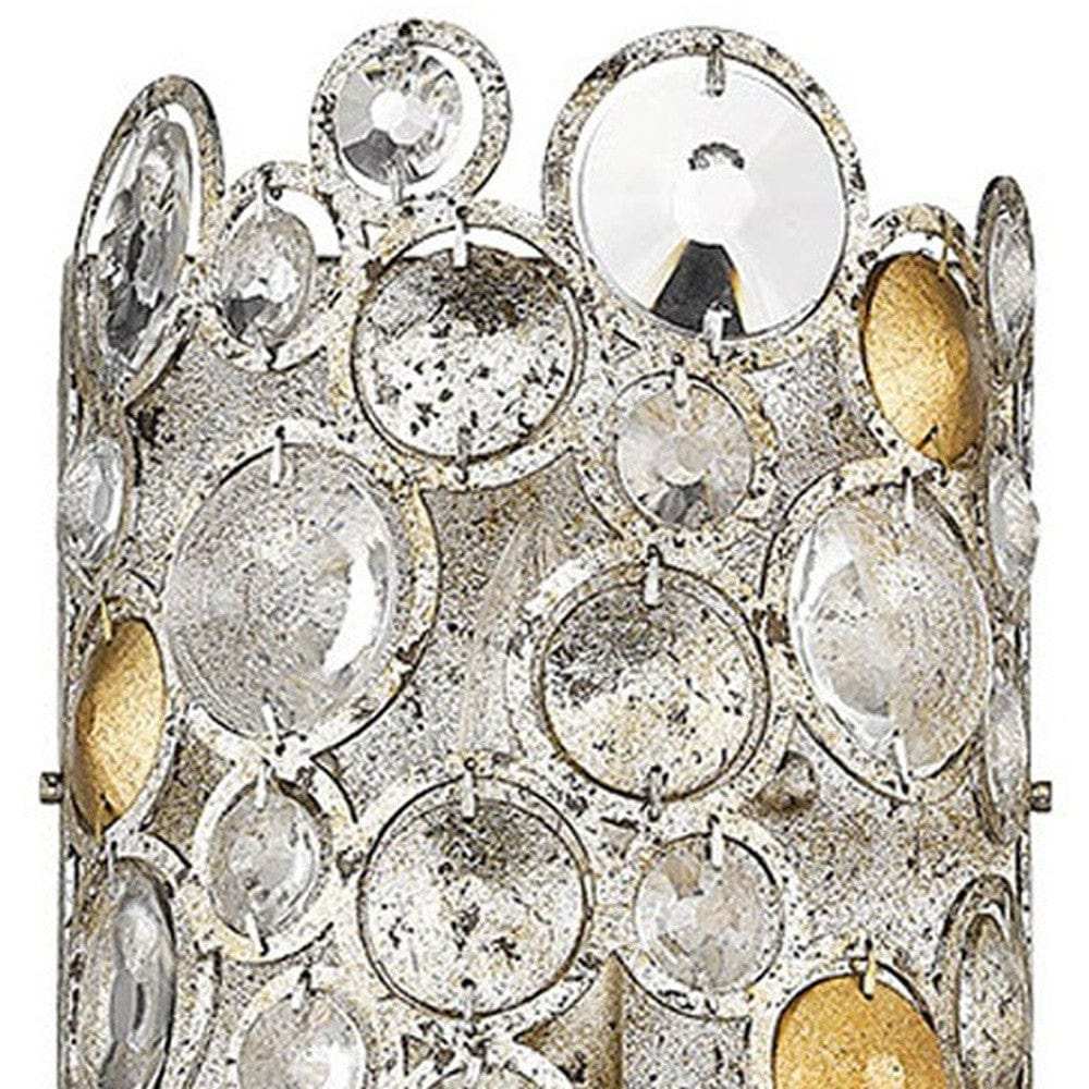 Vitozzi 3-Light Antique Silver Leaf Sconce - Homeroots - Flyclothing LLC
