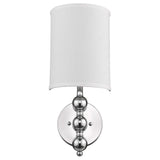 Silver Chrome Wall Light with Linen Fabric Shade - Homeroots - Flyclothing LLC