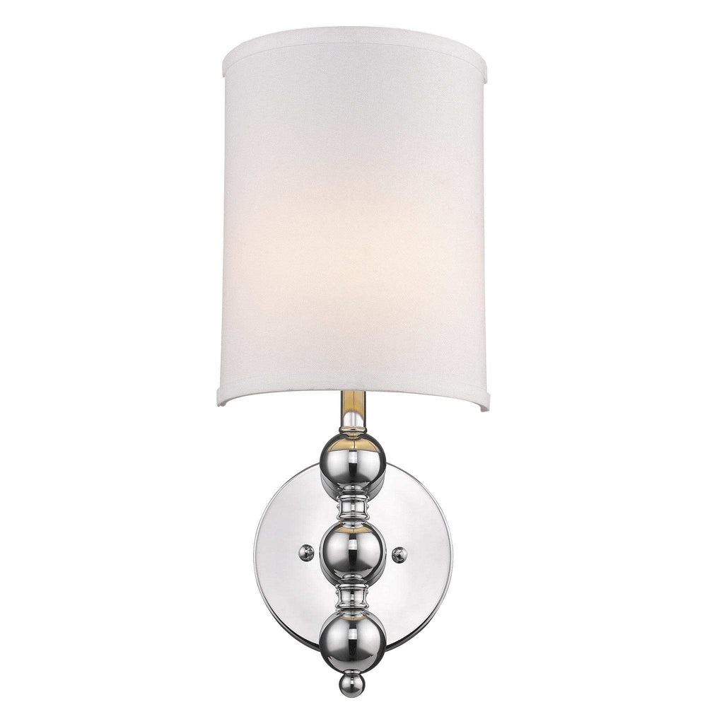 Silver Chrome Wall Light with Linen Fabric Shade - Homeroots - Flyclothing LLC