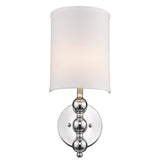Silver Chrome Wall Light with Linen Fabric Shade - Homeroots - Flyclothing LLC