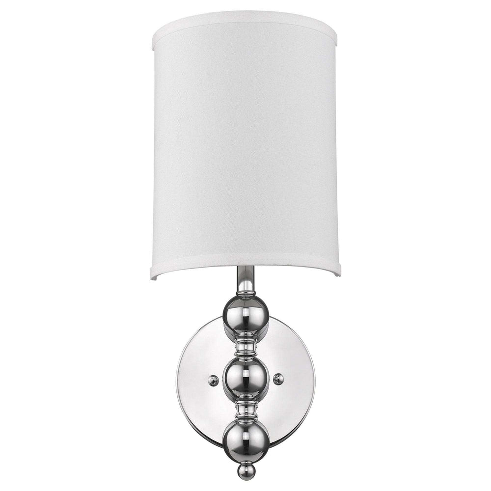 Silver Chrome Wall Light with Linen Fabric Shade - Homeroots - Flyclothing LLC
