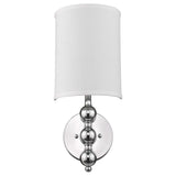 Silver Chrome Wall Light with Linen Fabric Shade - Homeroots - Flyclothing LLC