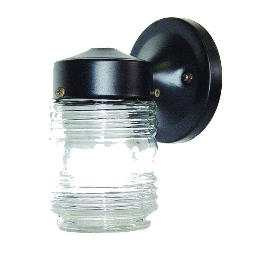 Black Standard Jelly Jar One Light Outdoor Wall Light - Homeroots - Flyclothing LLC