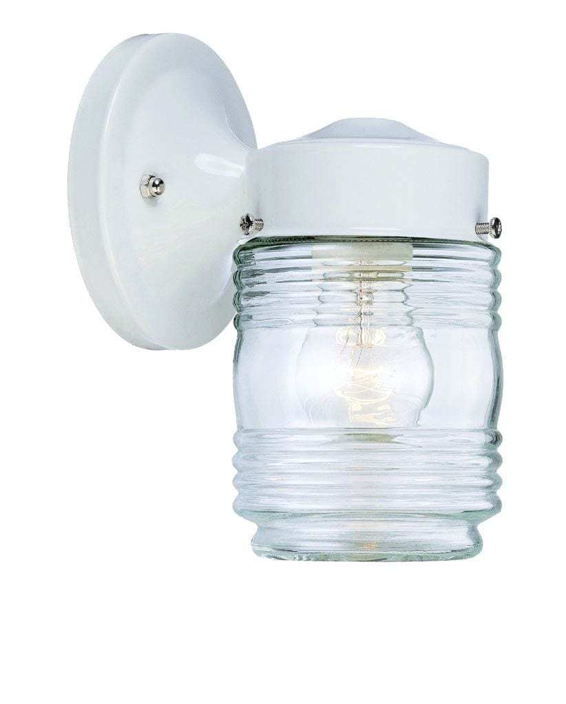 White Standard Jelly Jar One Light Outdoor Wall Light - Homeroots - Flyclothing LLC
