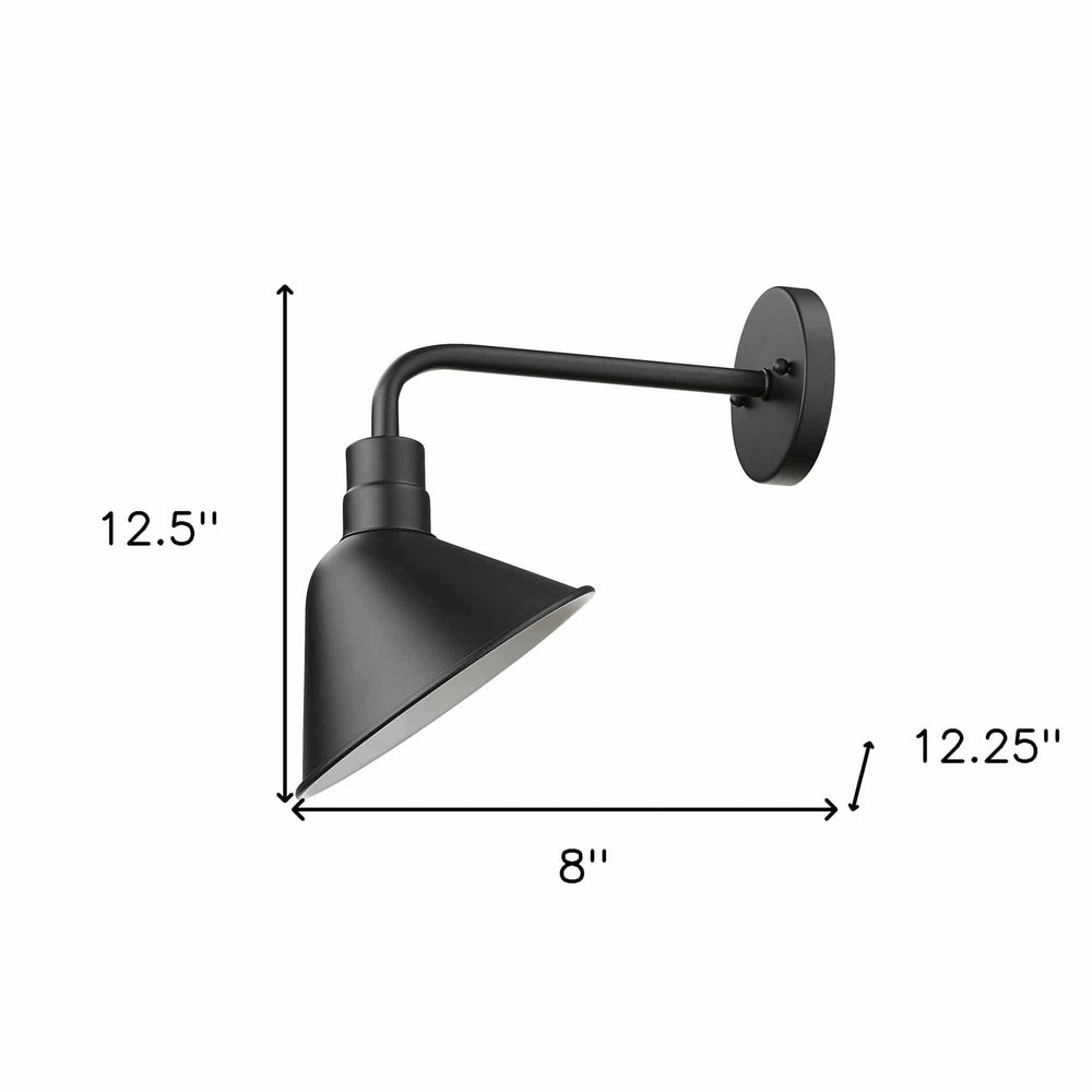 Wide Shade Matte Black LED Wall Light - Homeroots - Flyclothing LLC