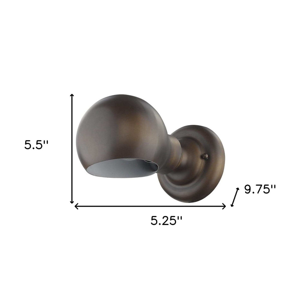 Antique Bronze Rounded Wall Sconce - Homeroots - Flyclothing LLC