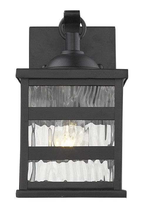 Glass panel Matte Black Outdoor Cage Light - Homeroots - Flyclothing LLC