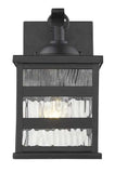 Glass panel Matte Black Outdoor Cage Light - Homeroots - Flyclothing LLC