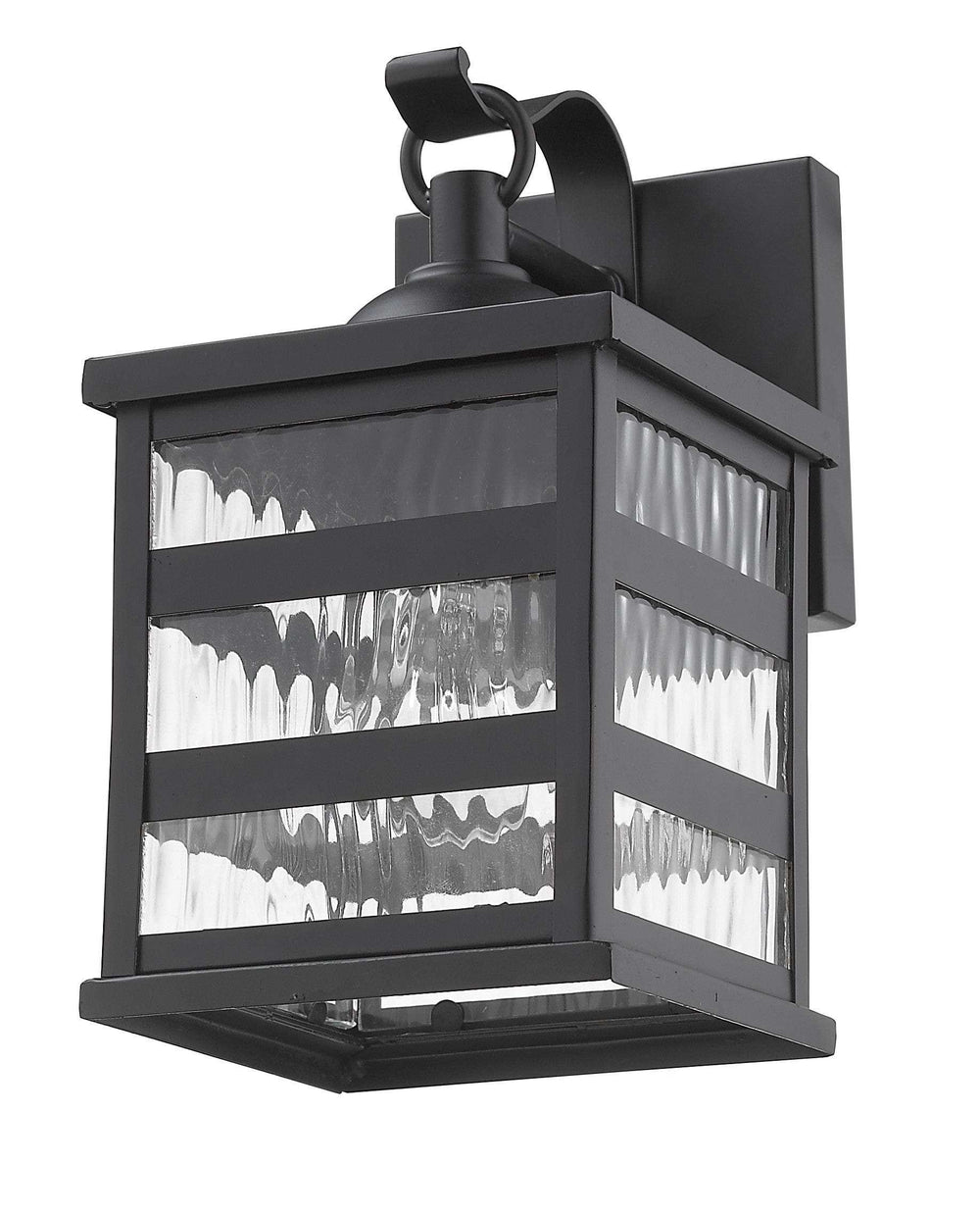 Glass panel Matte Black Outdoor Cage Light - Homeroots - Flyclothing LLC