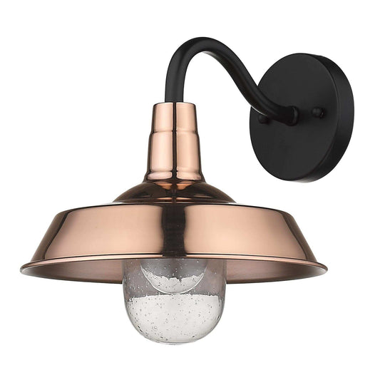 Shiny Copper Shallow Plate Shape Wall Light - Homeroots - Flyclothing LLC