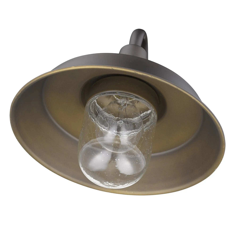 Antique Bronze Shallow Plate Shape Wall Light - Homeroots - Flyclothing LLC