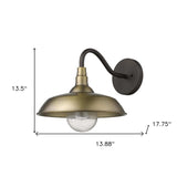 Burry 1-Light Antique Brass Wall Light - Homeroots - Flyclothing LLC