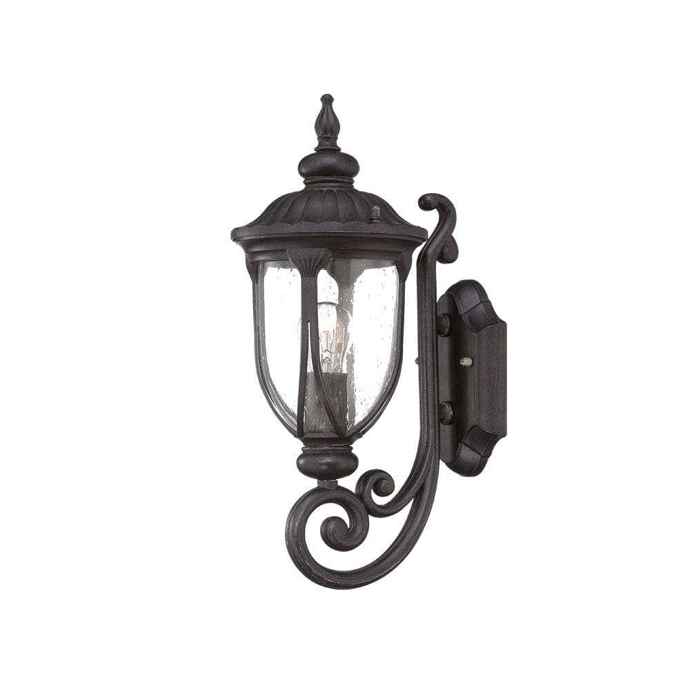 Black Cast Aluminum Glass Lantern Wall Light - Homeroots - Flyclothing LLC