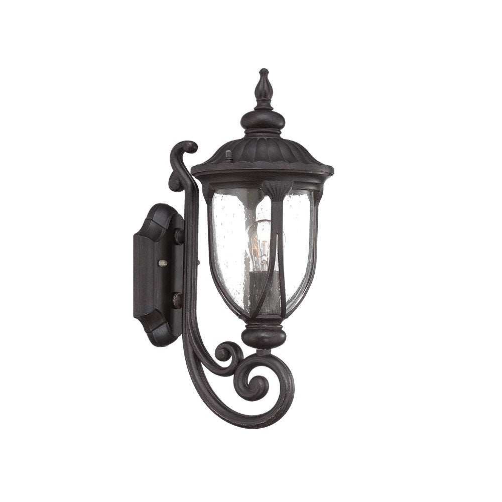 Black Cast Aluminum Glass Lantern Wall Light - Homeroots - Flyclothing LLC