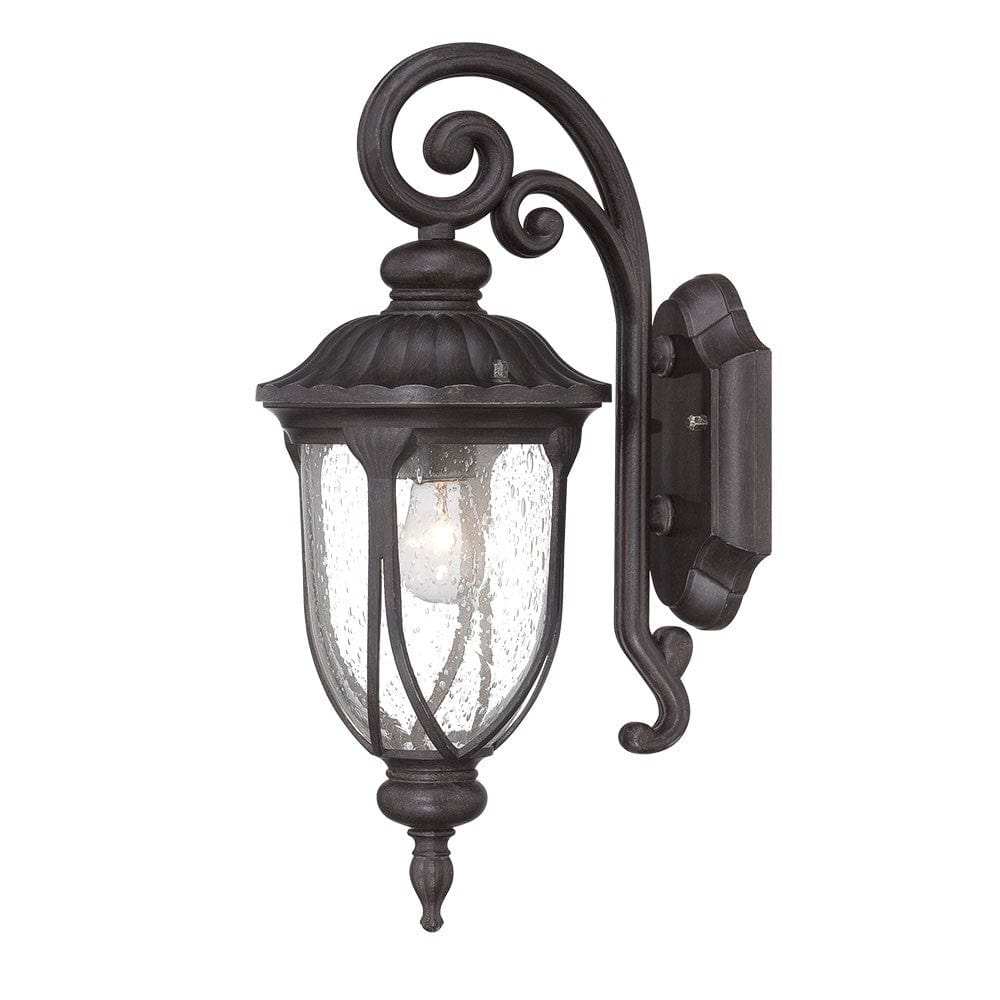 Black Cast Aluminum Glass Lantern Wall Sconce - Homeroots - Flyclothing LLC