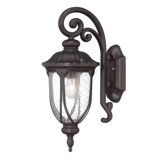 Black Cast Aluminum Glass Lantern Wall Sconce - Homeroots - Flyclothing LLC