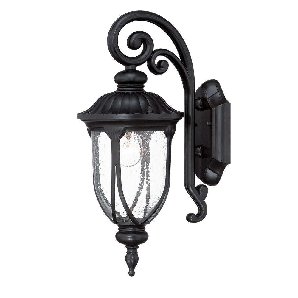 Matte Black Cast Aluminum Glass Lantern Wall Sconce - Homeroots - Flyclothing LLC