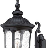 XL Matte Black Cast Aluminum Glass Lantern Wall Light - Homeroots - Flyclothing LLC