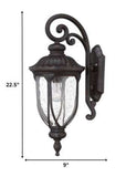 XL Black Cast Aluminum Glass Lantern Wall Sconce - Homeroots - Flyclothing LLC