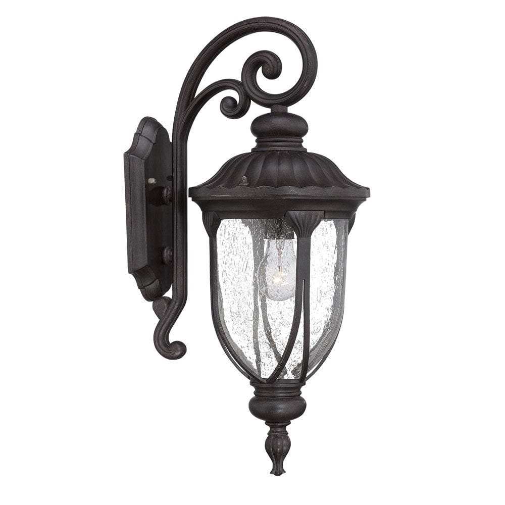 XL Black Cast Aluminum Glass Lantern Wall Sconce - Homeroots - Flyclothing LLC