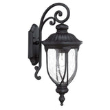 XL Matte Black Cast Aluminum Glass Lantern Wall Sconce - Homeroots - Flyclothing LLC