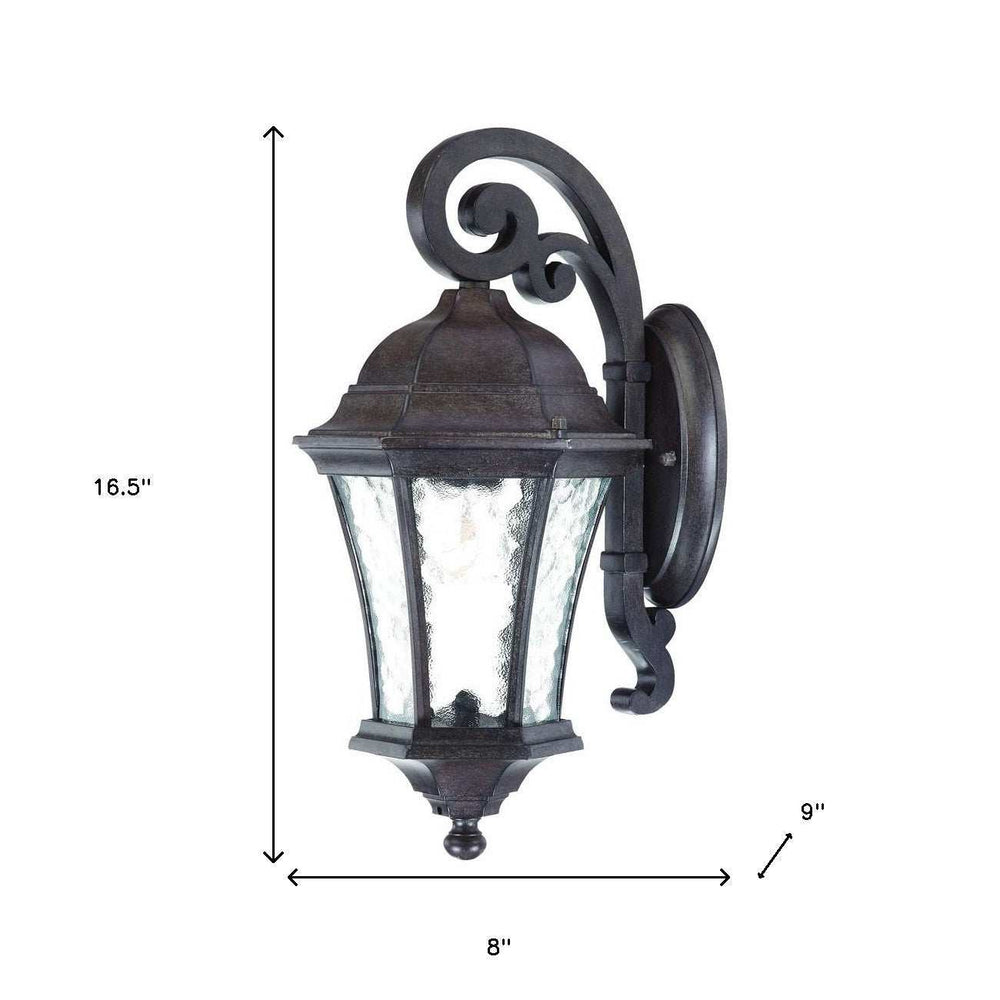 Antique Black Tapered Hanging Lantern Wall Light - Homeroots - Flyclothing LLC