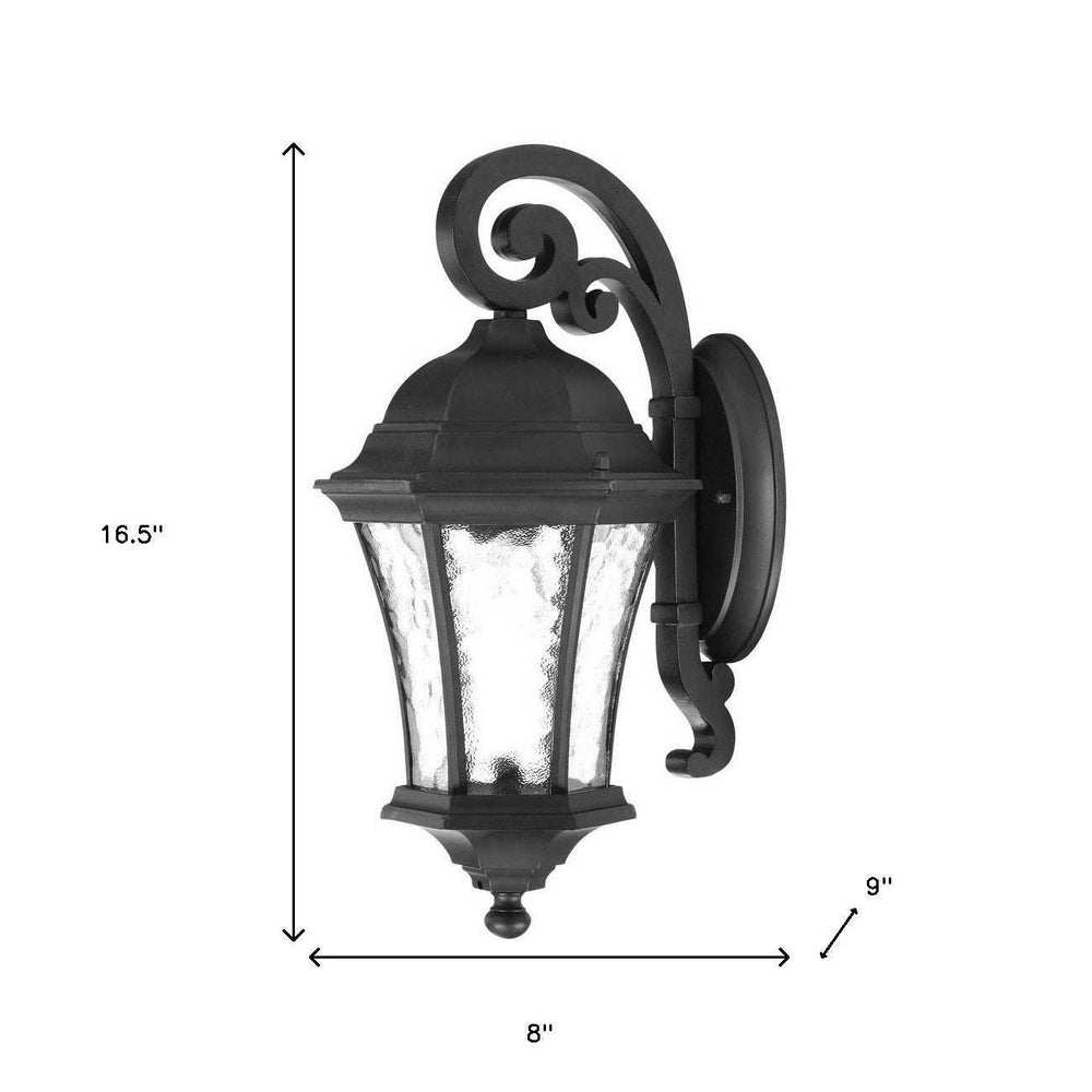 Matte Black Tapered Hanging Lantern Wall Light - Homeroots - Flyclothing LLC