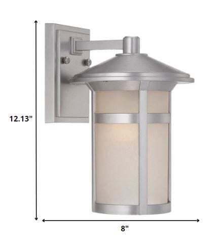 Brushed Silver Round White Glass Wall Light - Homeroots - Flyclothing LLC