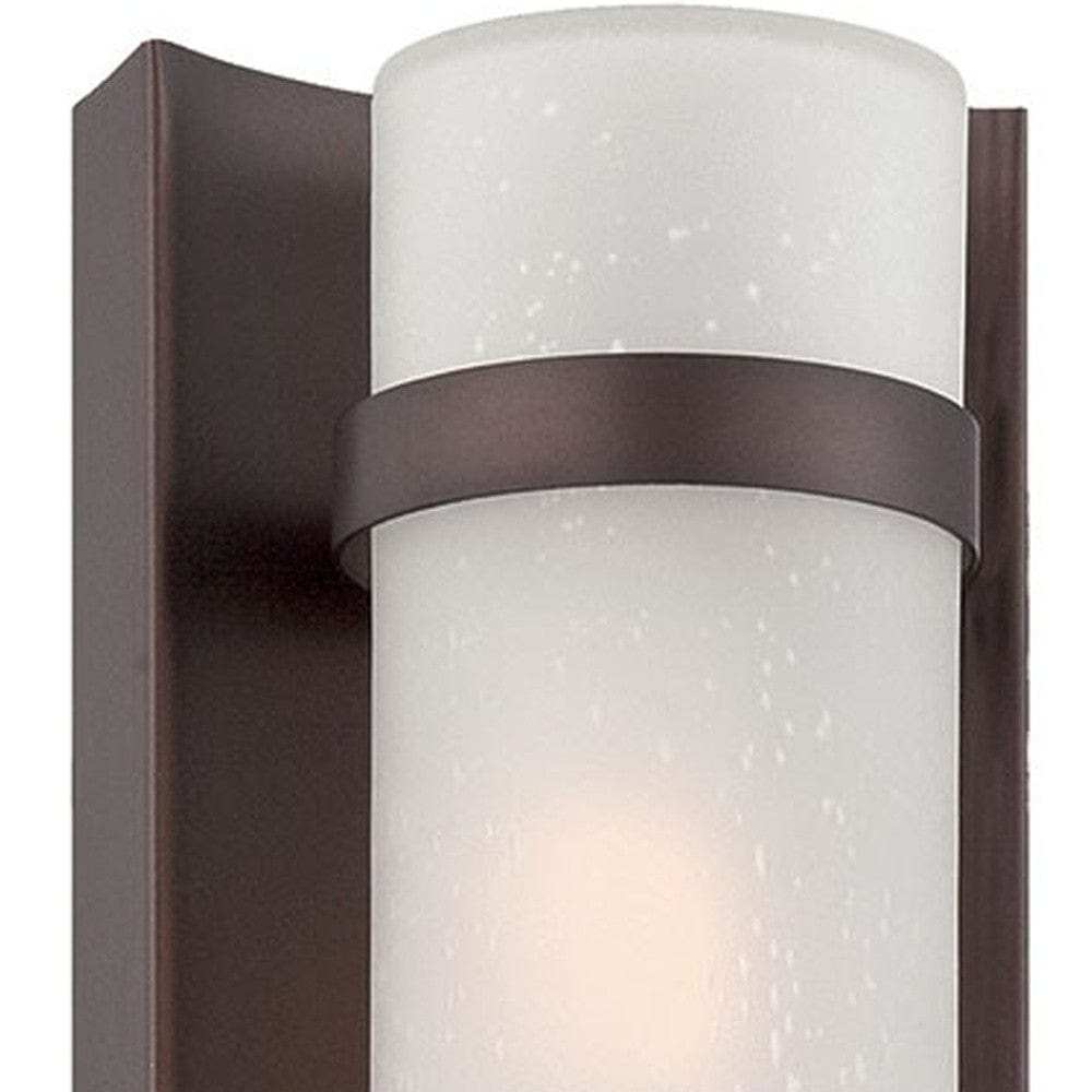 Bronze and White Glass Wall Sconce - Homeroots - Flyclothing LLC