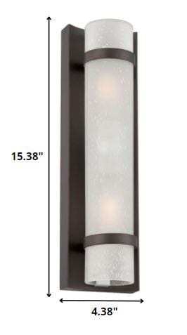 Two Light Bronze and White Glass Wall Sconce - Homeroots - Flyclothing LLC