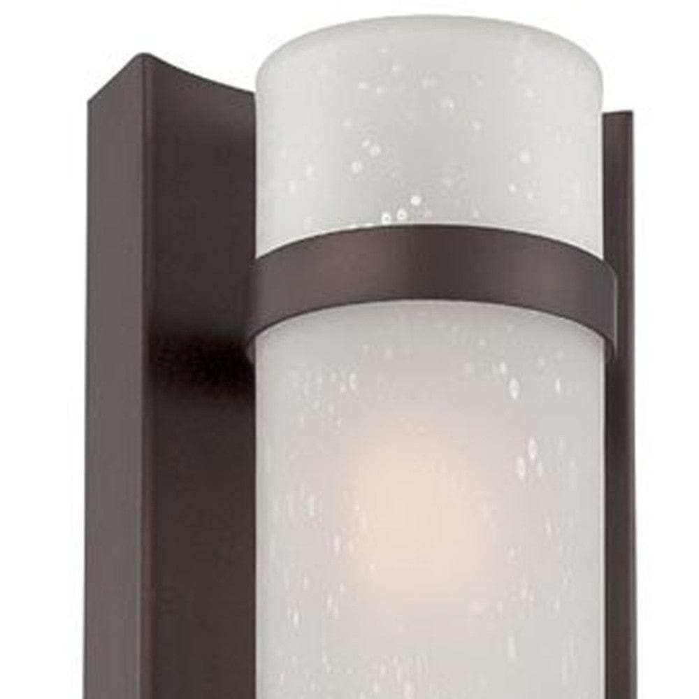 Two Light Bronze and White Glass Wall Sconce - Homeroots - Flyclothing LLC