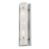 Two Light Brushed Silver and White Glass Wall Sconce - Homeroots - Flyclothing LLC
