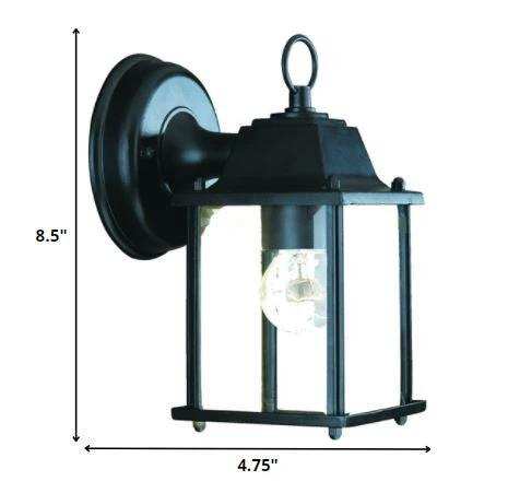 Matte Black Hanging Glass Lantern Wall Light - Homeroots - Flyclothing LLC